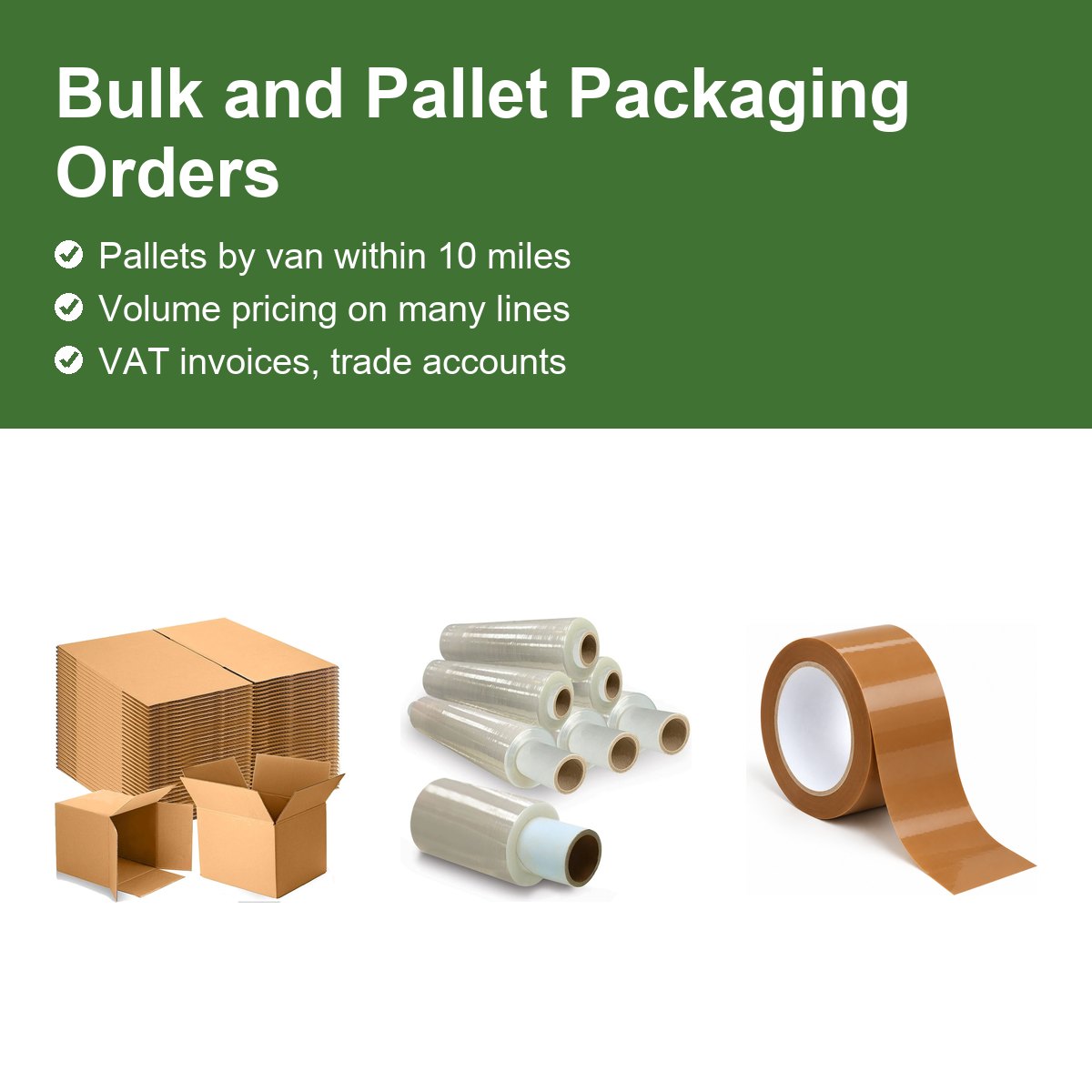 Wholesale packaging Manchester: bulk and pallet orders by van - Pack Solution guide