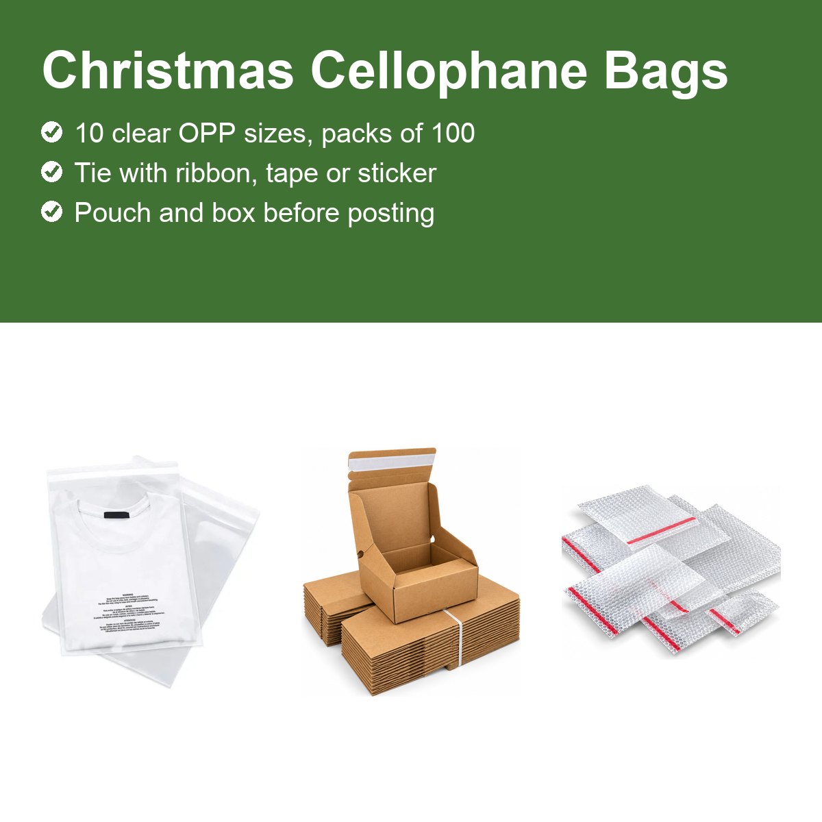 Christmas Cellophane Bags for Sweets, Gifts and Hampers - Pack Solution guide