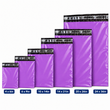 Purple mailing bags in assorted sizes