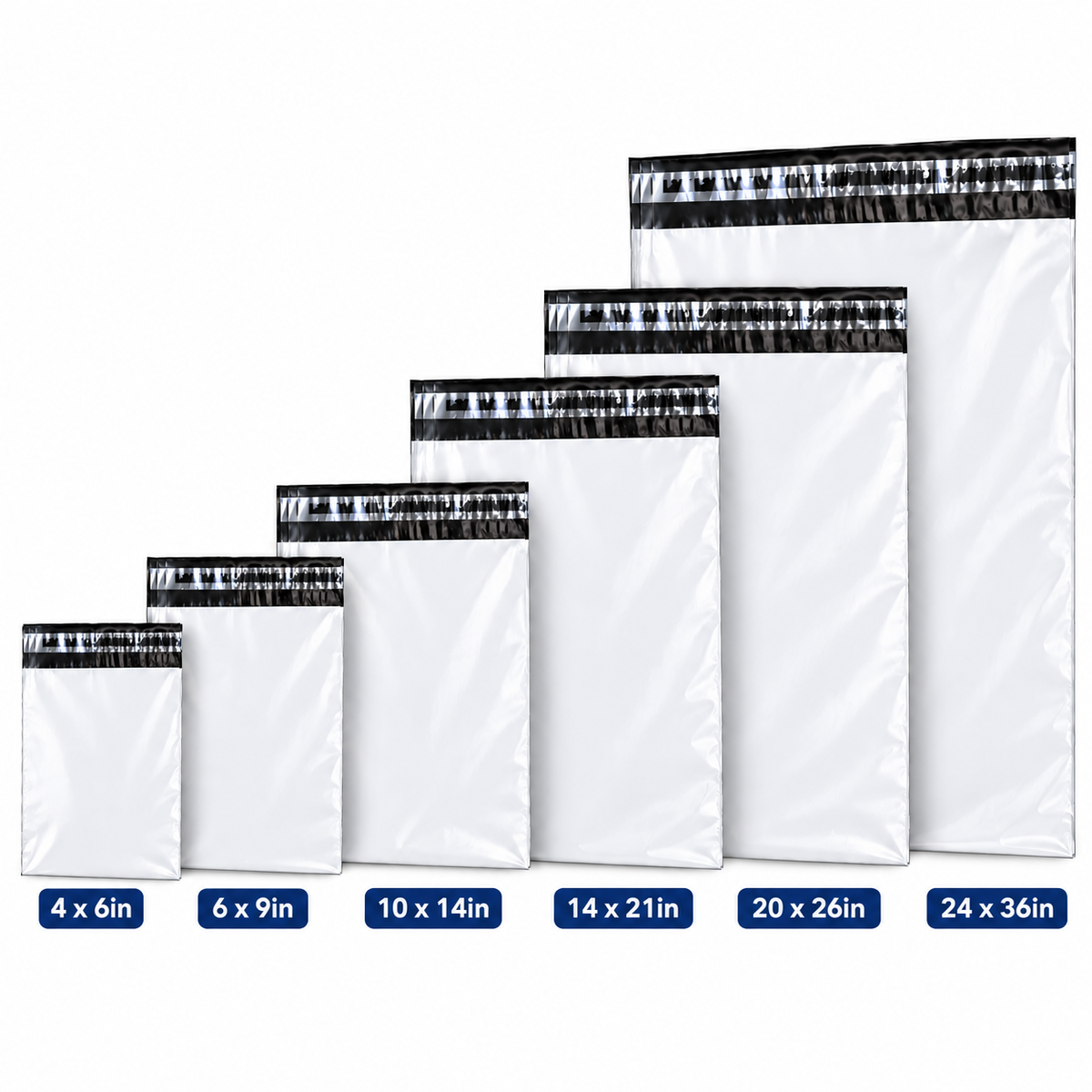 White Mailing Bags, all sizes