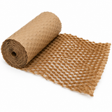 Honeycomb paper roll expanded into cushioning pattern