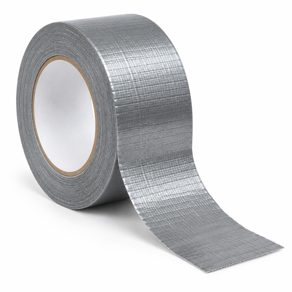 Silver grey duct tape roll