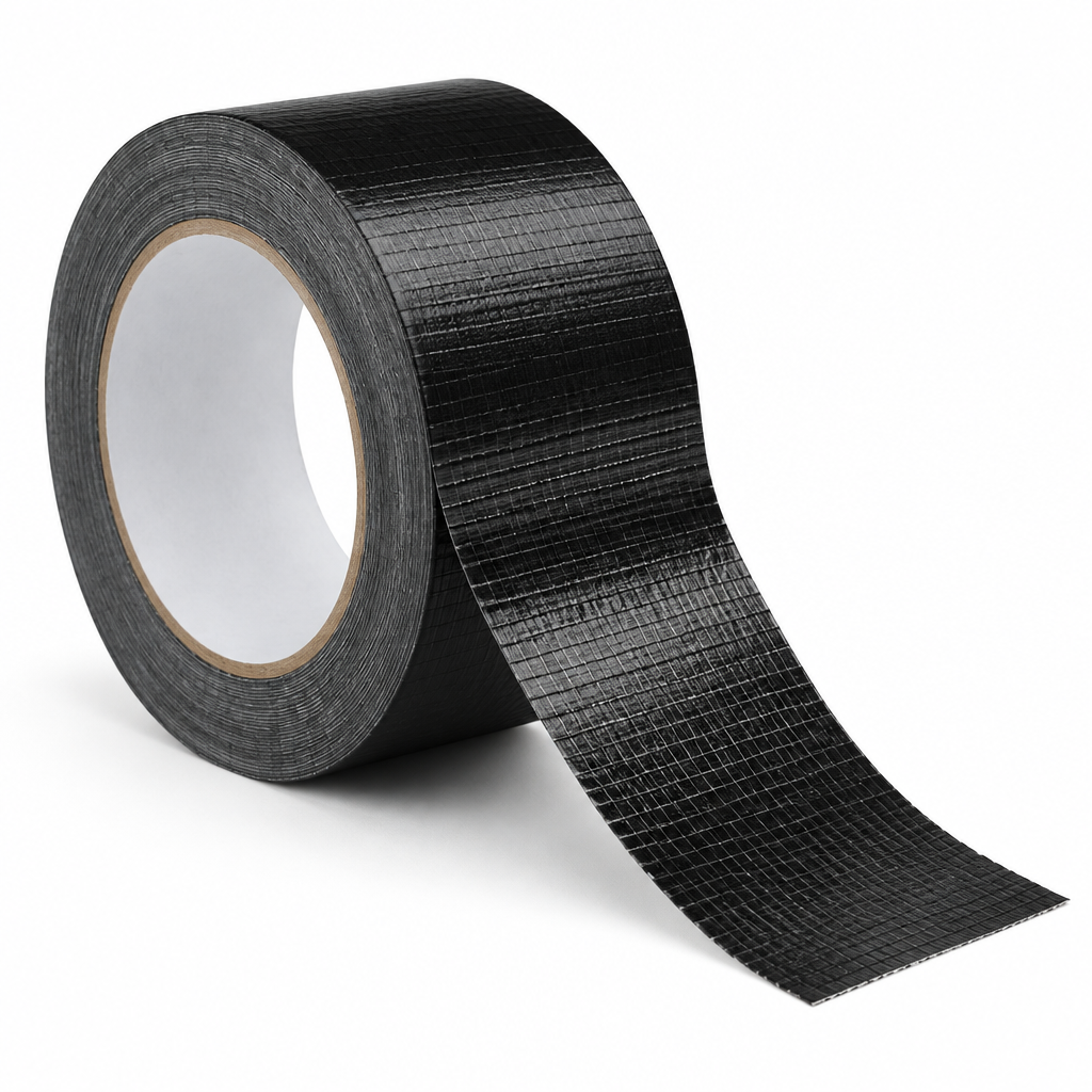 Black duct tape roll