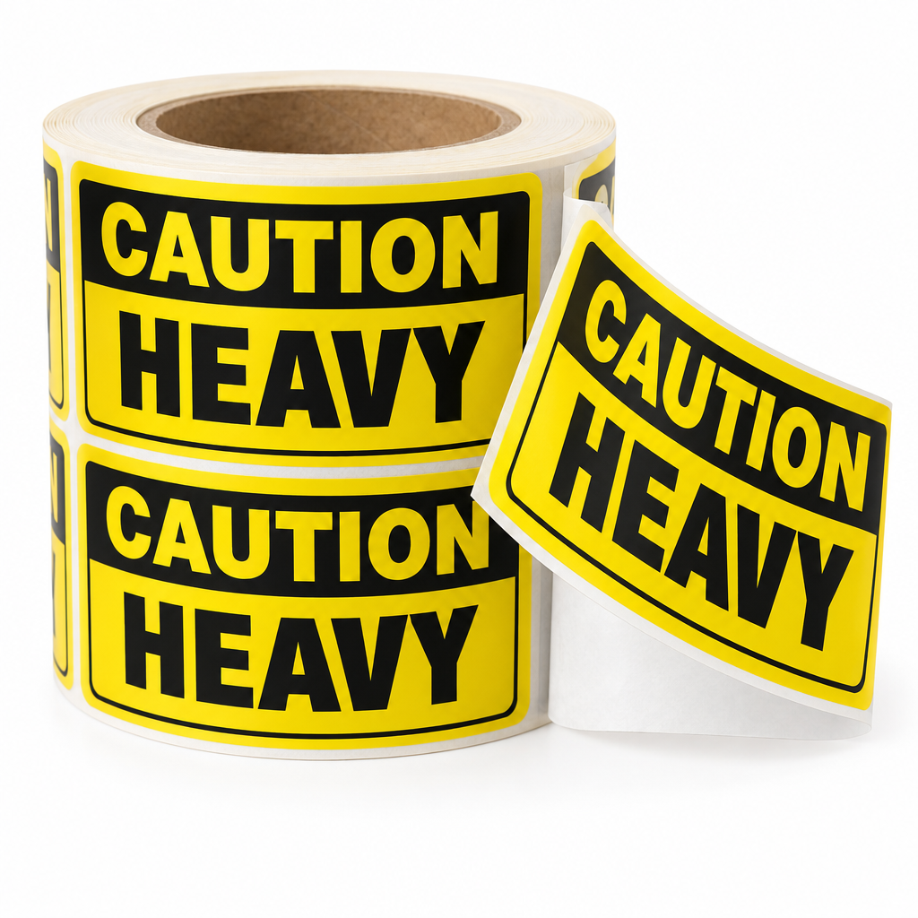 Caution Heavy warning label roll