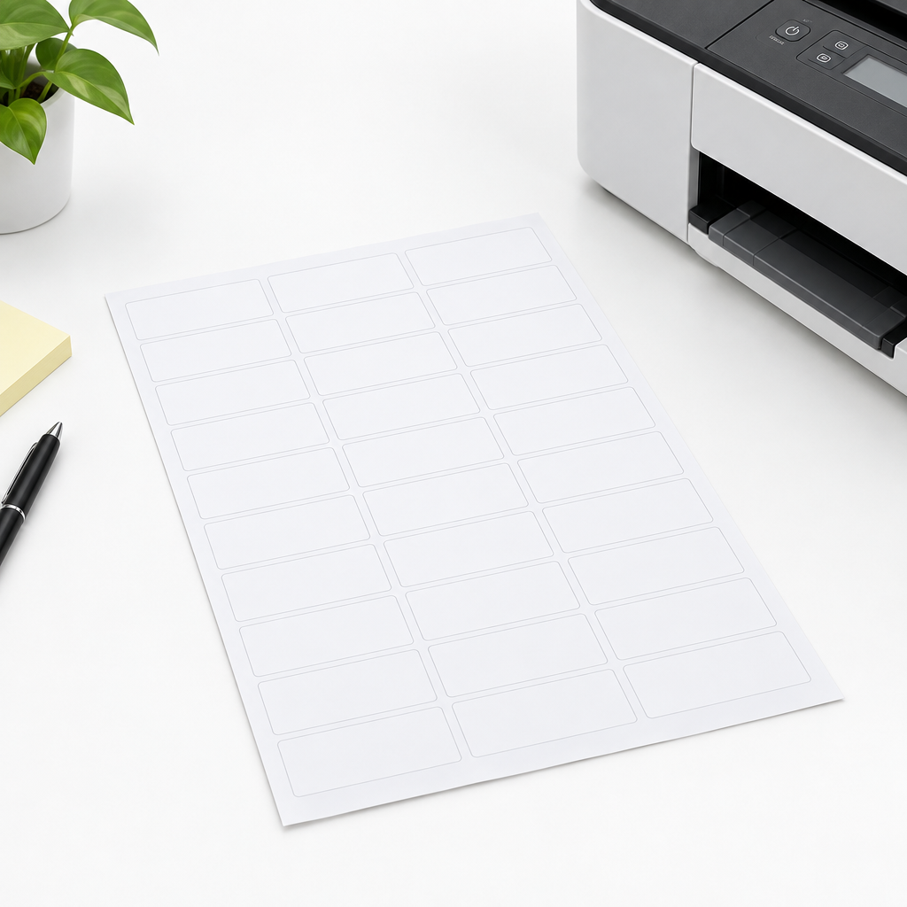 A4 sheet of self-adhesive labels