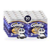 Panda Cuddle Classic 3 ply quilted toilet roll, bulk pack of 90 rolls